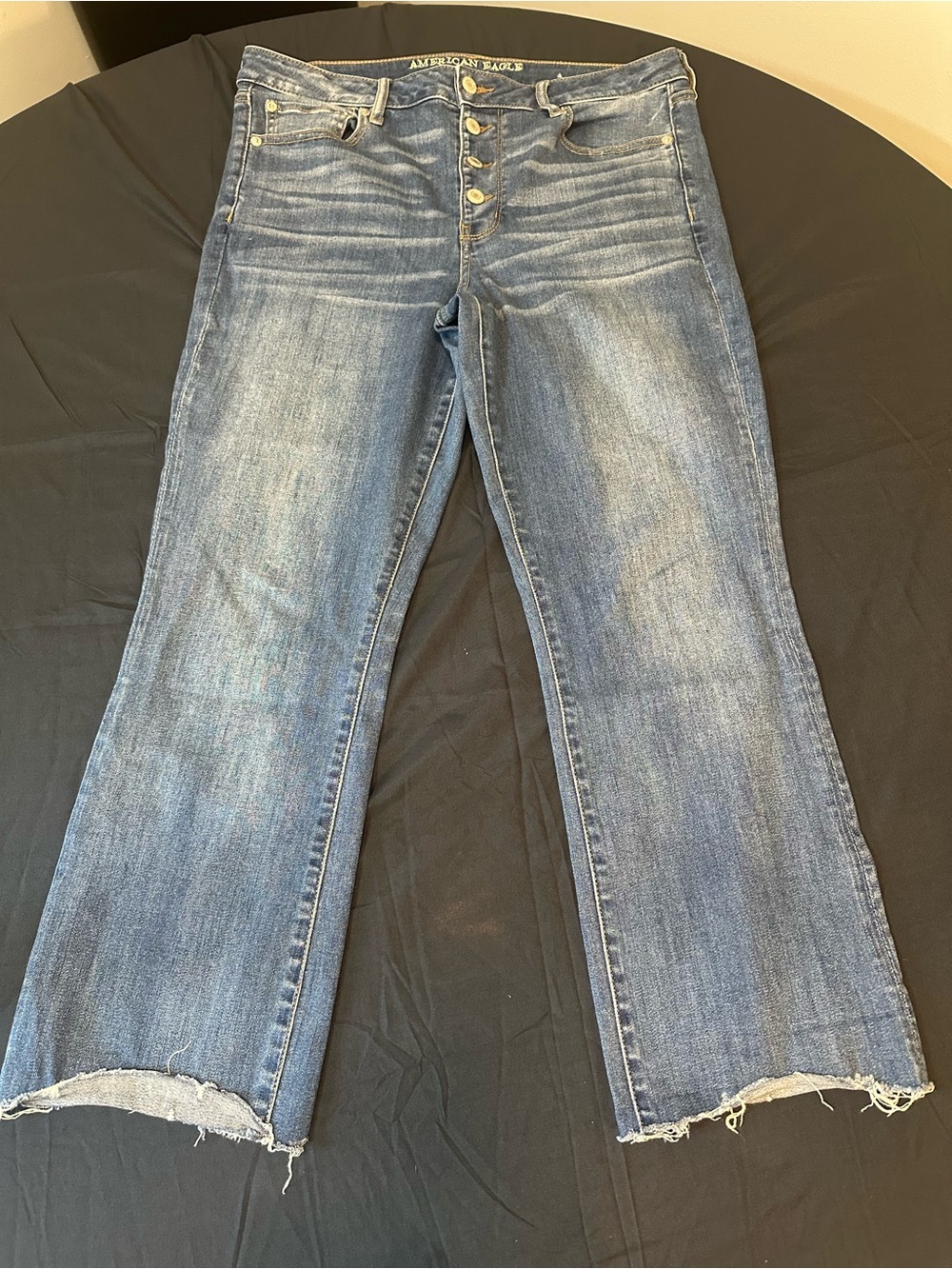 American Eagle Outfitters Medium Blue High-Rise Wide Leg Jeans - Picture 10 of 10